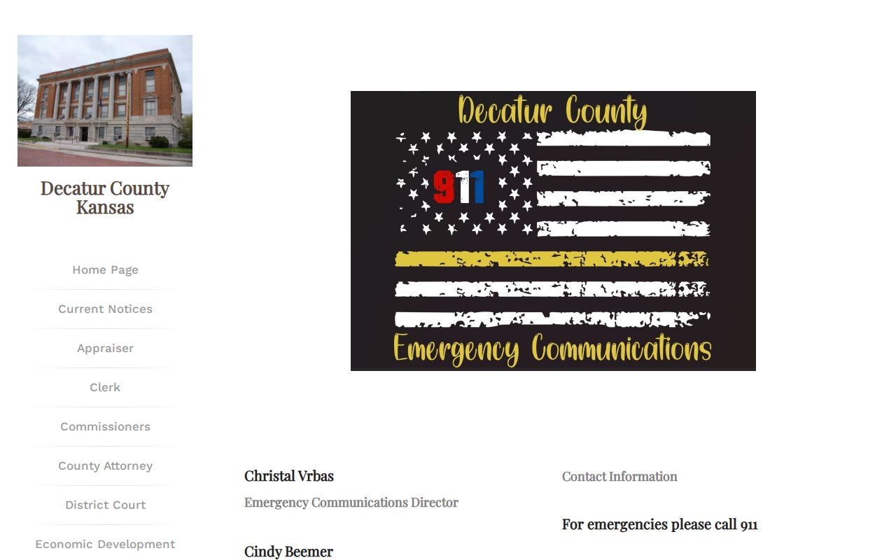 Official Decatur County Dispatch contact page