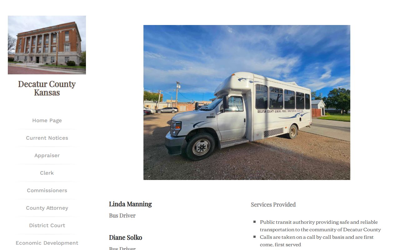 Decatur County Transportation Bus official service page