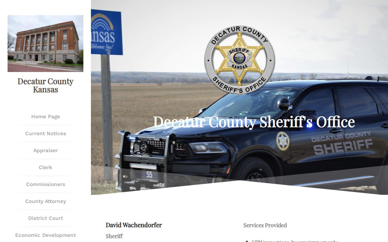 Official Decatur County Sheriff page with jail and contact information